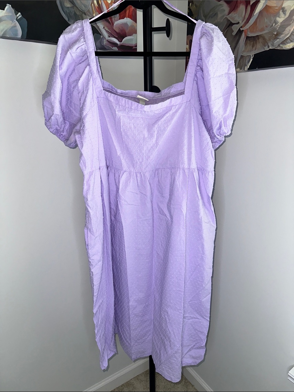 a new day Lavender Puff-Sleeve Midi Dress